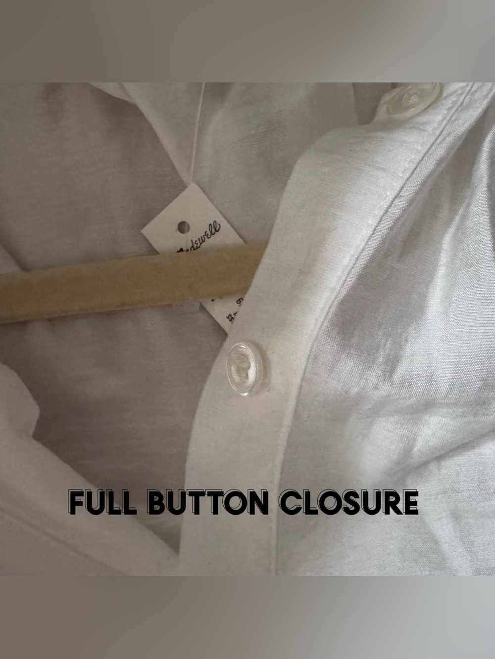 MADEWELL Ivory Button Front Blouse Lyocell Top Pleated Women’s Size Small Shirt - Picture 7 of 11